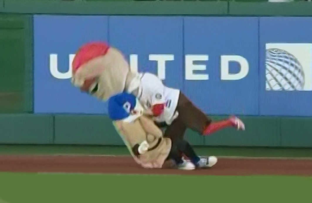 Video: Teddy Roosevelt tackles Pittsburgh racing pierogie Potato Pete,  avenging 2009 incident – LET TEDDY WIN