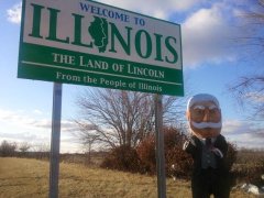 Racing President William Howard Taft reaches Illinois